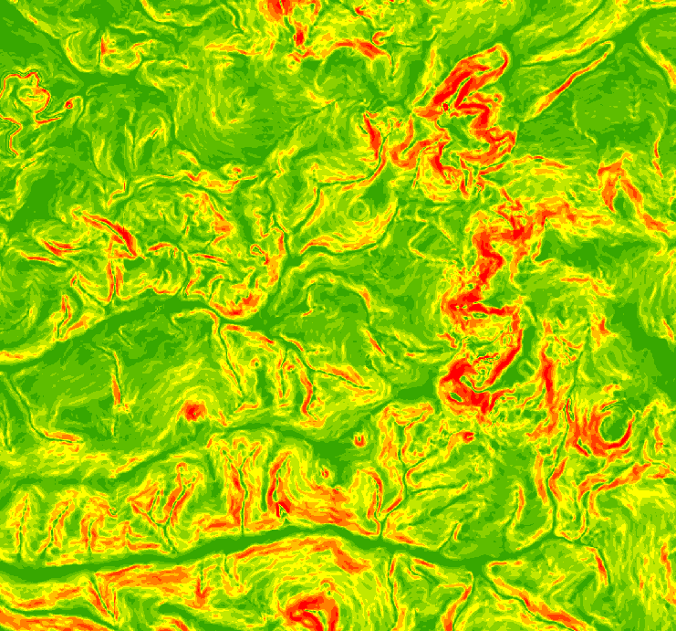 Karten in Grün mit Roten makierungen